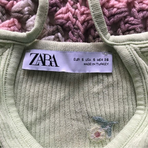 Zara Green knit Embroidered Tank - Picture 4 of 8